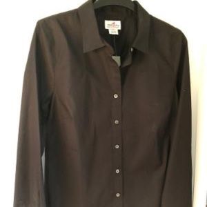 NWT Women's J Crew Black L/S Blouse